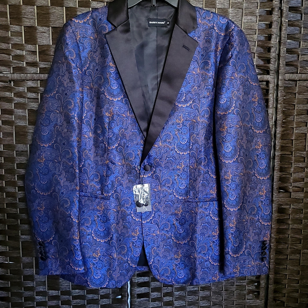 Stylish Blue and Black Men's Blazer